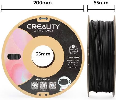 Creality3D CR PLA 3D Принтер Филамент 1.75mm Мат Черен 1kg 1бр (Макарa)