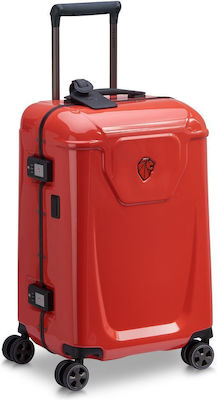 Delsey Cabin Travel Suitcase Hard Red with 4 Wheels Height 34cm