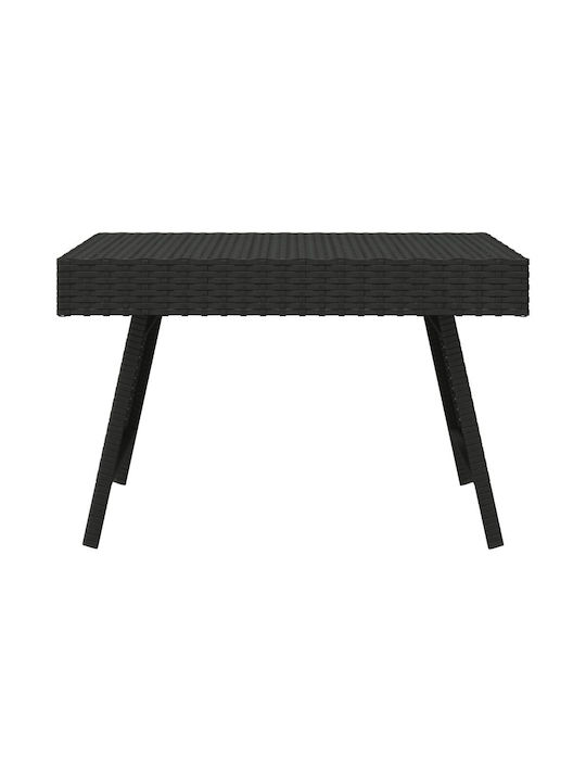 Tisch für kleine Außenbereiche Rattan Zusammenklappbar Schwarz 60x40x38cm