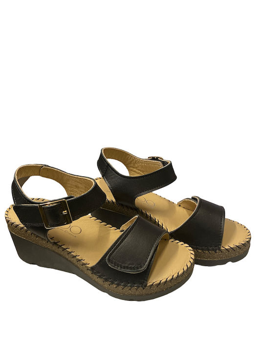 TATOO HD4121 WOMEN'S PLATFORM SANDAL 2 SELF-ADHESIVE BLACK