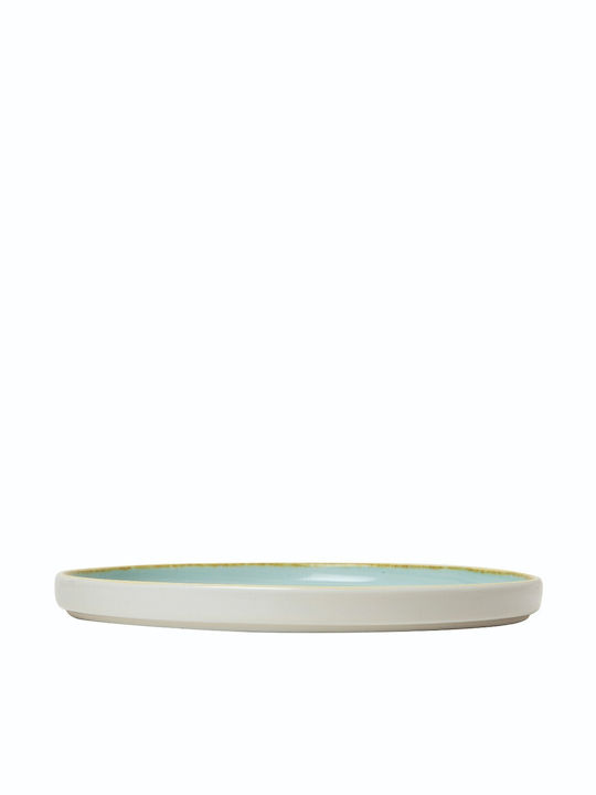 GTSA Ciel Plate Shallow made of Porcelain Green with Diameter 27cm