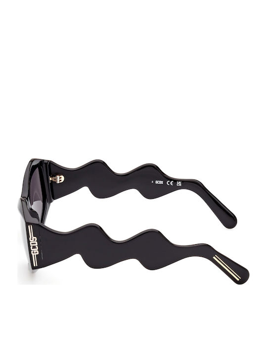 GCDS Women's Sunglasses with Black Plastic Frame and Gray Lens GD0023 01A