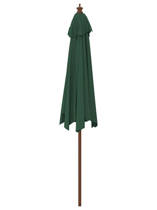 Round Wooden Green Garden & Terrace Parasol Φ2.99xΥ2.4m