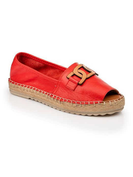 Boxer Women's Leather Espadrilles Red 98266 10-002