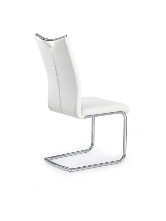 K224 Dining Room Artificial Leather Chair White 44x59x100cm