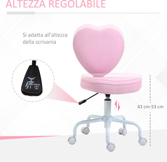 HomCom Kinderstühle Kinderschreibtischstuhl Rosa 40x50x78-89cm