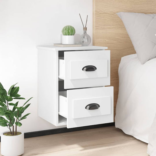 Wooden Bedside Tables 2pcs White 41.5x36x53cm