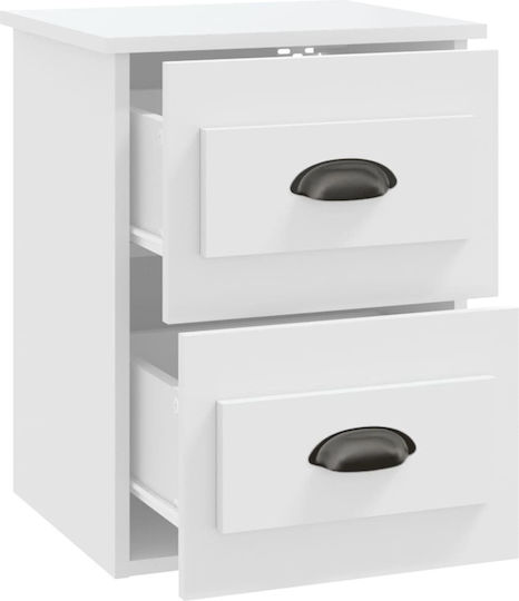 Wooden Bedside Tables 2pcs White 41.5x36x53cm