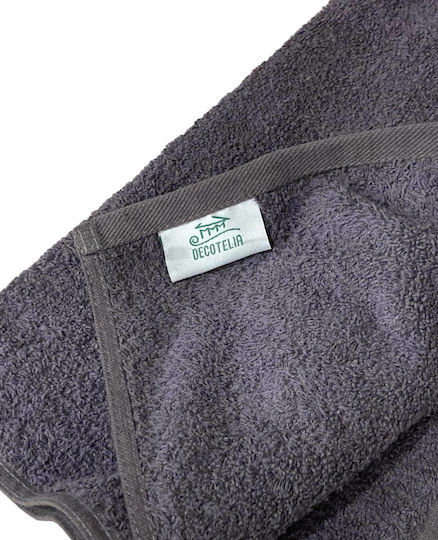 Decotelia Set of 12 Hotel Towels Face 90x50cm Grey Weight 500gsm