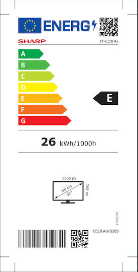 Sharp Τηλεόραση 32" HD Ready LED 32FA2E (2022)