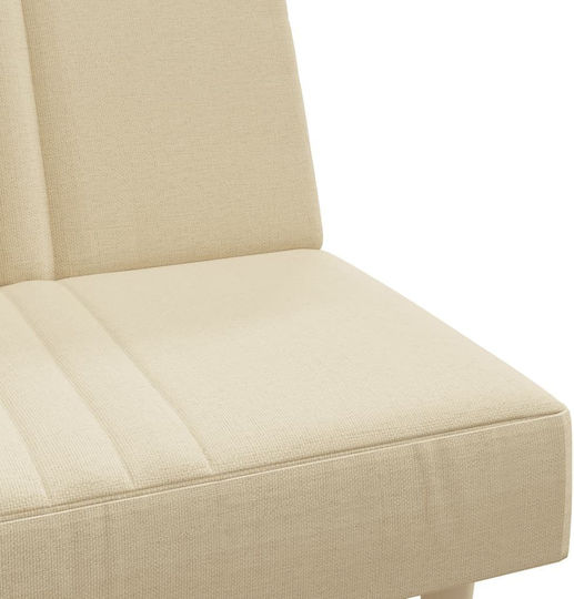 Three-Seater Couch Bed Cream 200x89x33 cm