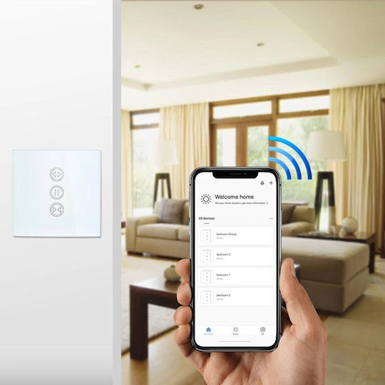 Recessed Touch Wall Switch Wi-Fi Lighting Triple with Frame White
