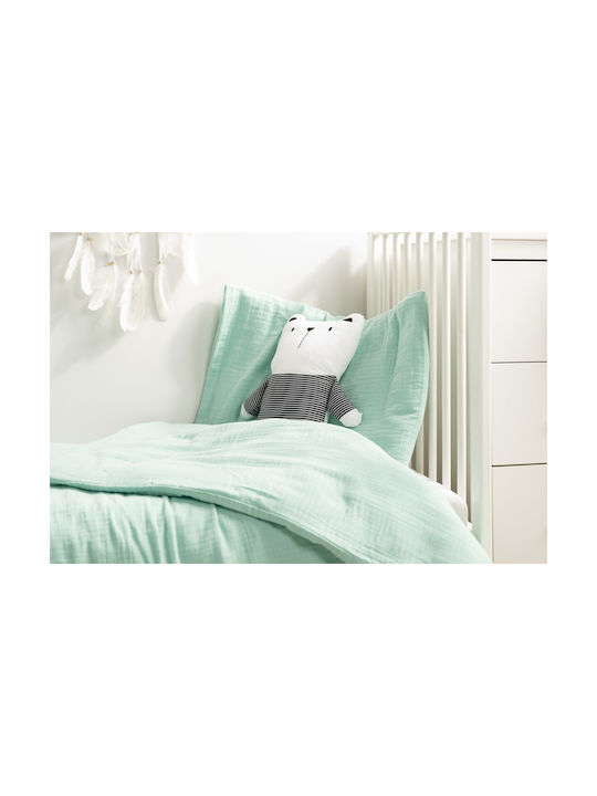 Sensillo Set Baby Duvet Cover with Pillowcase Mint 100x135cm