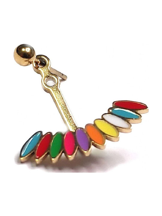 Karma Gifts Σκουλαρίκια Ear Jackets από Ατσάλι Επιχρυσωμένα