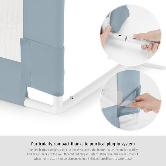Reer Klappbar Bettschutzgitter für das Bett Einfache Installation aus Stoff in Hellblau Farbe 100εκ. 1Stück