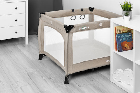 Caretero Quadra Парк с Матрак Кафяв 82x82см