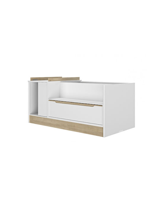 Galipette Convertible Baby Crib Celeste White with Drawer