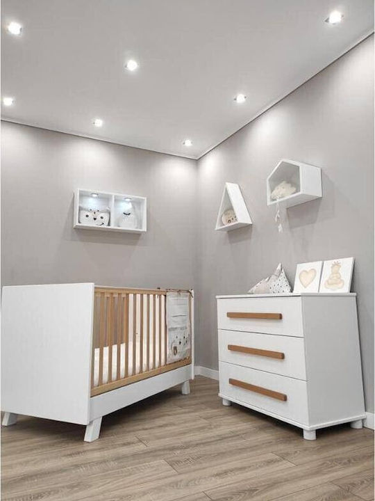 Baby Smile Baby Crib Andriana White with Mattress 70x140cm