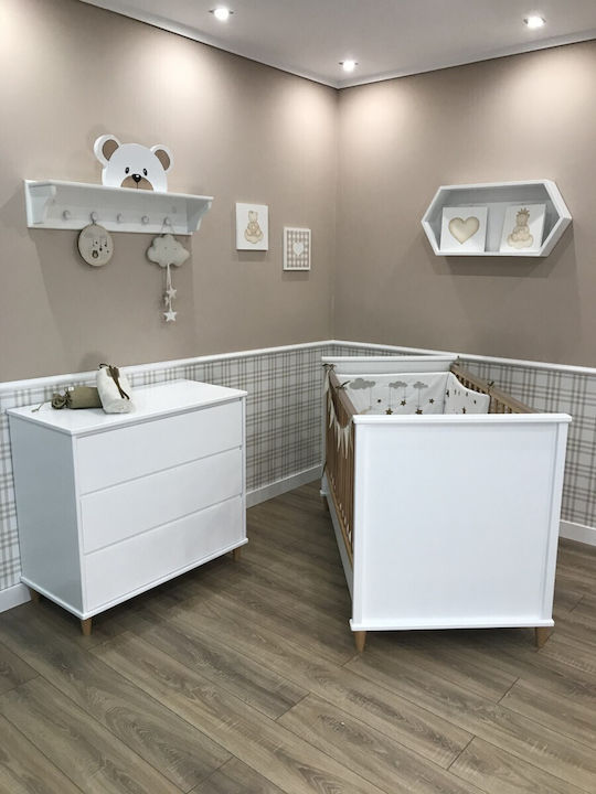 Baby Smile Baby Crib Andriana White with Mattress 70x140cm