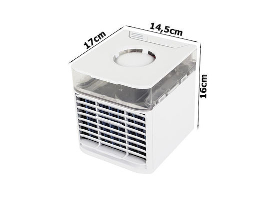 Mini-Klimaanlage USB Mit Wasser Und Beleuchtung 7.5W 14.5x17x16cm Weiß 16030