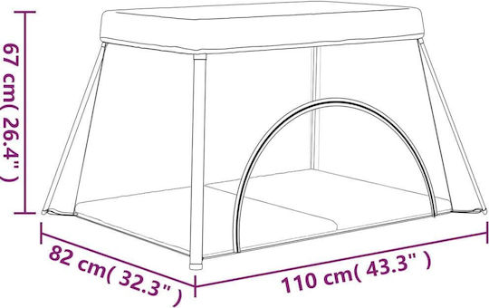 vidaXL Laufstall mit Matratze Gray 110x82cm