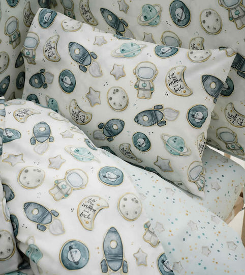 Vesta Home Baby Sheets Set Crib Cotton Blue 120x165cm 3pcs
