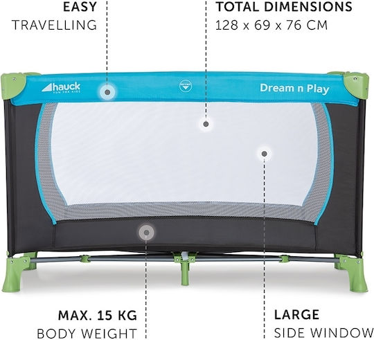 Hauck Dream & Play Playpen with Mattress Water Blue 120x60cm