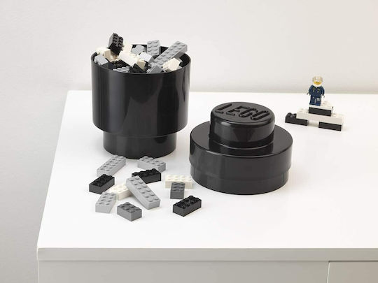 LEGO Παιδικό Κουτί Αποθήκευσης από Πλαστικό 1 Round Γκρι 12x12x12cm