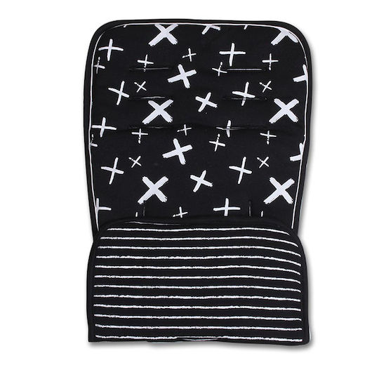 Minene Stroller Mattress Double Sided Cross 35x74cm Black