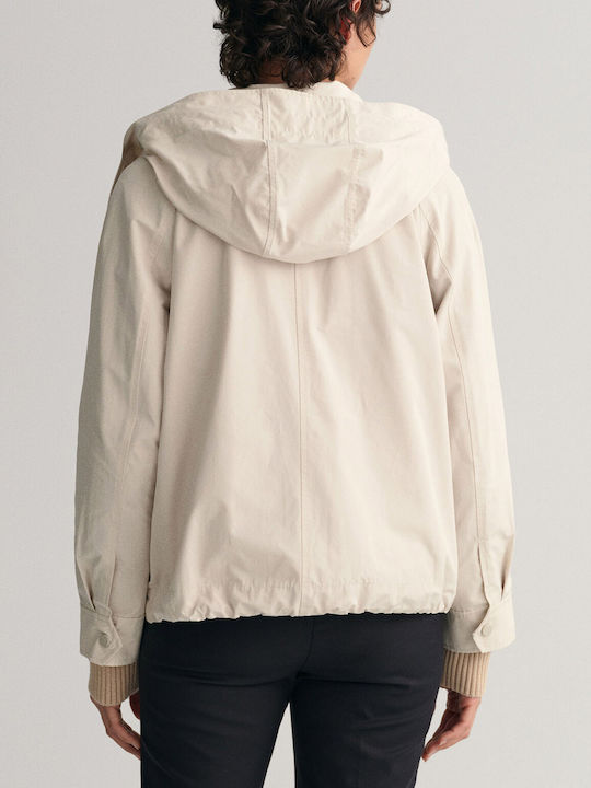 Gant Women's Short Puffer Jacket for Spring or Autumn Beige 4700256-034