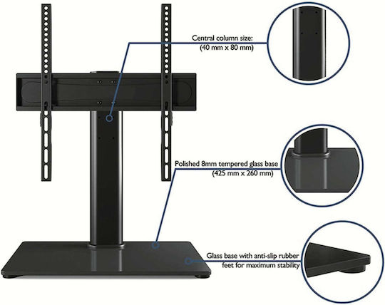AX Vetroso 11957 Βάση Τηλεόρασης Δαπέδου έως 60" και 40kg