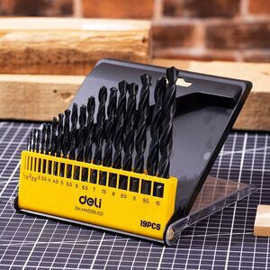 Deli Set of 19 Drills HSS for Metal