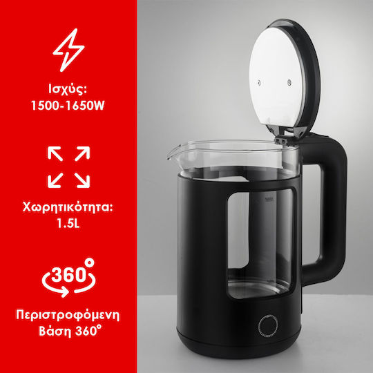 Zilan Βραστήρας 1.5lt 1650W Μαύρος