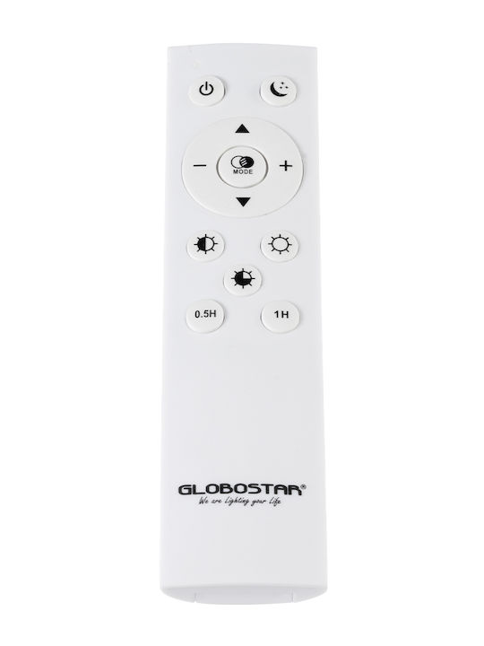 GloboStar Burton Deckenleuchte 40cm Weiß mit Integrierter LED und Fernbedienung
