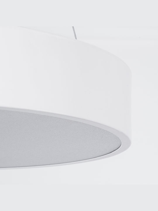 GloboStar Burton Deckenleuchte 40cm Weiß mit Integrierter LED und Fernbedienung