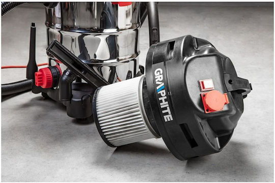 Graphite Σκούπα Υγρών / Στερεών 1500W με Ανοξείδωτο Κάδο 40lt