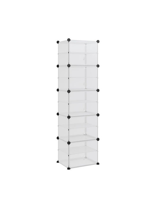 Plastic Shoe Organizer with 10 Shelves White 44x31.5x153.5cm