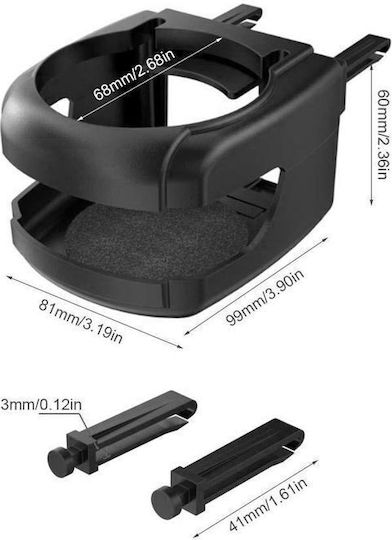 Rchang Car Cup Holder 1 Position for AC Vents in Black Color