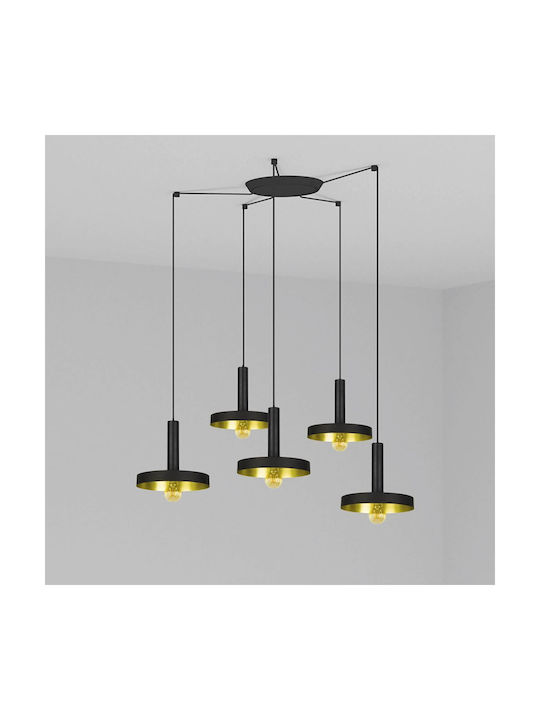 Faro Barcelona Pendant Chandelier for 5 Bulbs E27 Black