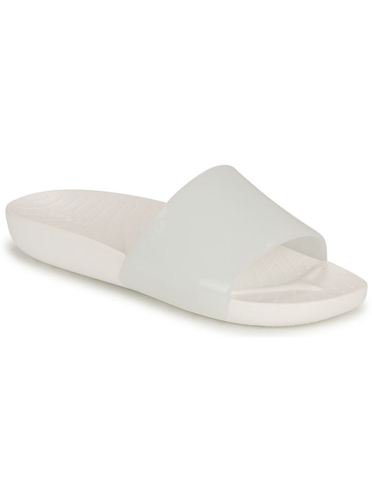 Crocs Splash Glossy Slides σε Λευκό Χρώμα