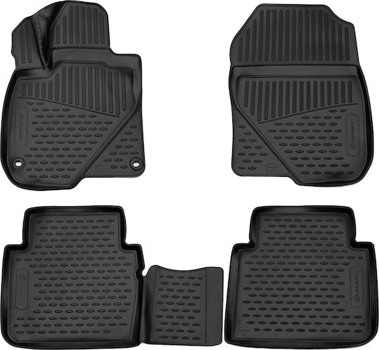 Novline Set of Front and Rear Mats 4pcs Tray Type for Honda CR-V 2017+ Black