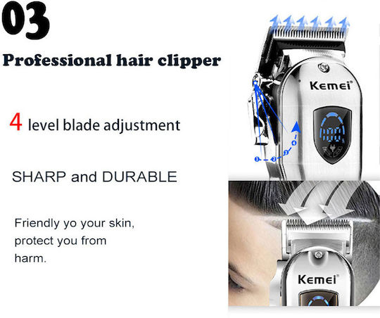 Kemei Professional Rechargeable Hair Clipper Gold KM-2010