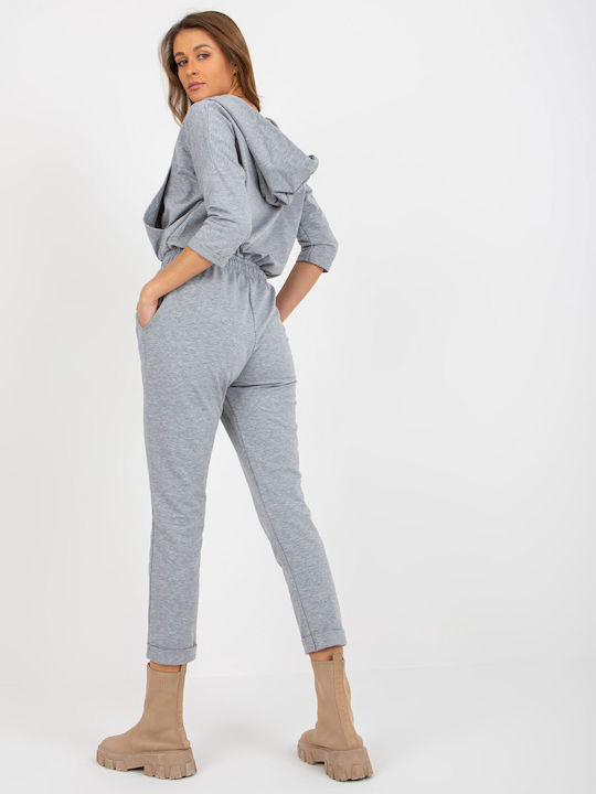 Relevance Women's Long-sleeved One-piece Suit Gray