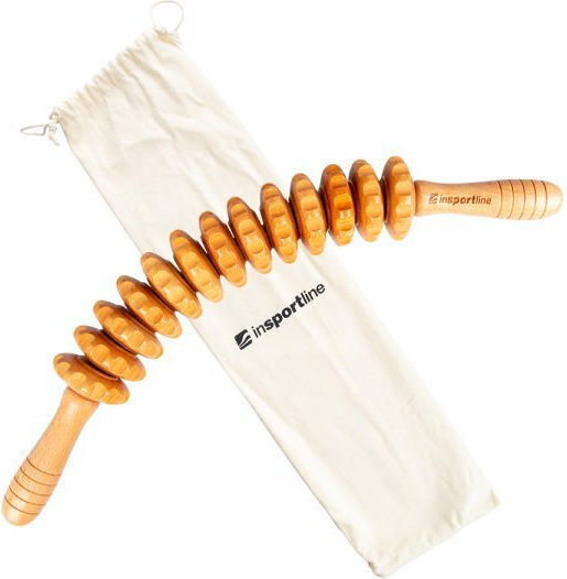 inSPORTline Marlee 500 Wooden Roller Massage for the Waist, the Back, the Legs, the Body & the Hands Brown