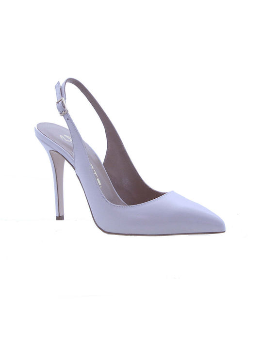 Mourtzi Leder Pumps mit Stiletto-Absatz & Riemchen Lila