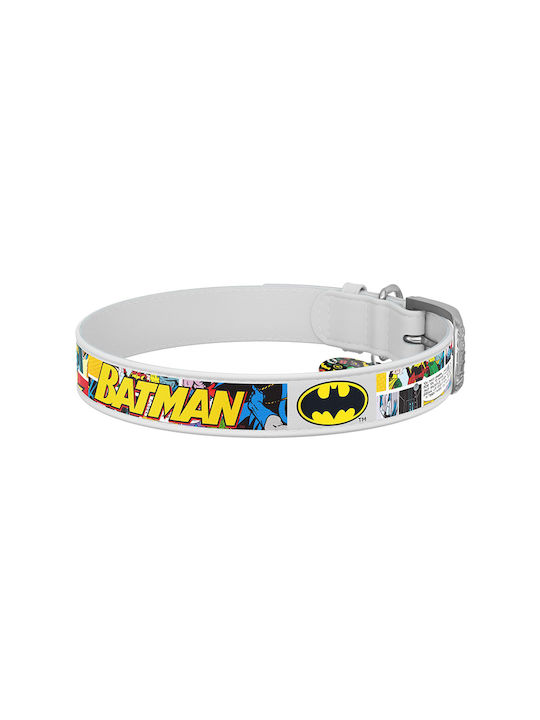 WauDog Batman 1 Dog Collar Leather In White Colour 20 - 28cm