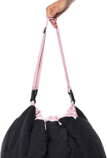 Play&go Kinder Spielmatte Faltbar aus Stoff Blumen Schwarz 40cm 1Stück