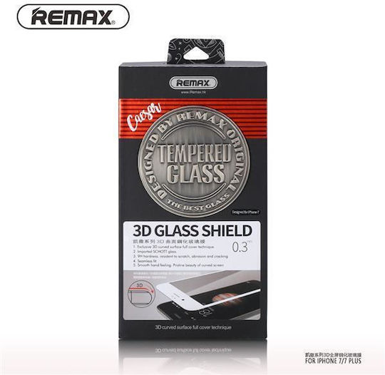 Remax Glass Shield 3D 0.3mm Full Face Tempered Glass Μαύρο (iPhone SE 2022 / 2020 / 8 / 7)