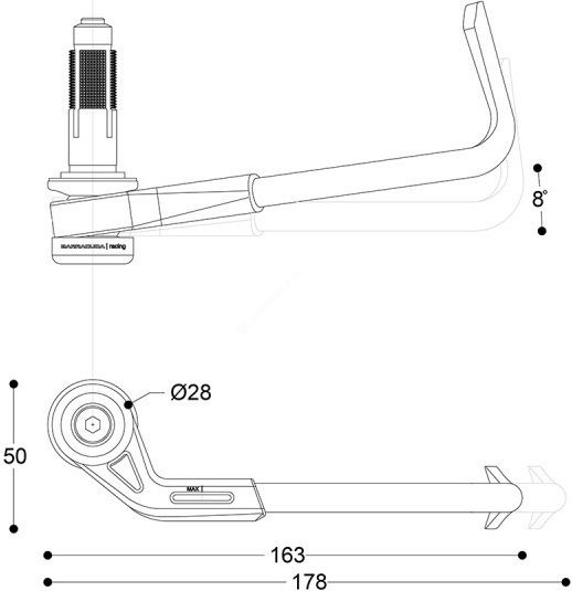 Barracuda Protecții mânere motocicletă în culoarea Auriu