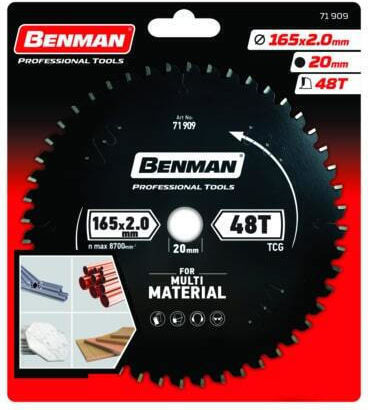 Benman Δίσκος Κοπής Ξύλου με 54 Δόντια 190mm